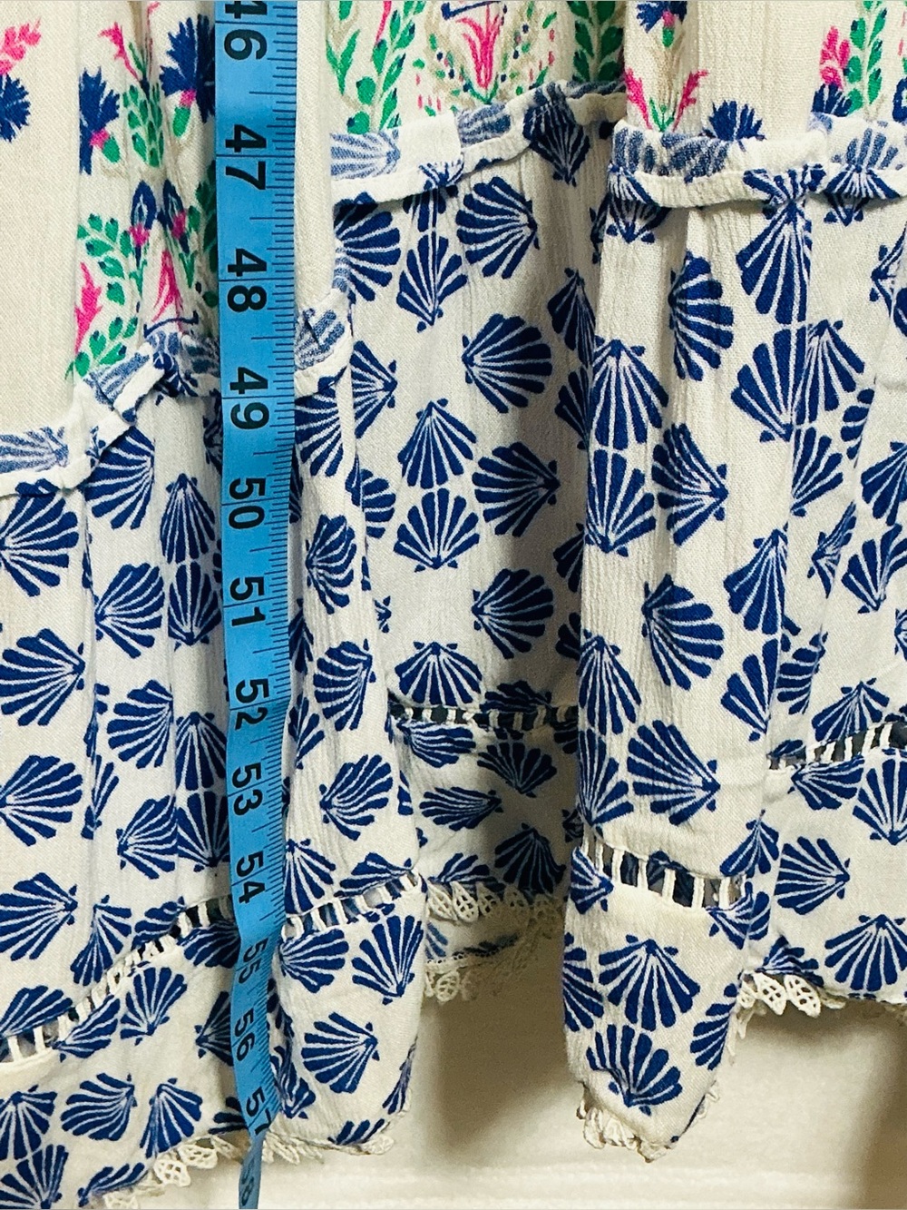 Chico’s Boho Floral Print Maxi Dress - Fits L/14) - Tassel Accents - Picture 8 of 13